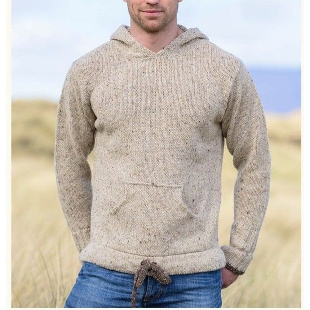 Men's Casual Knit Hoodie Sweater